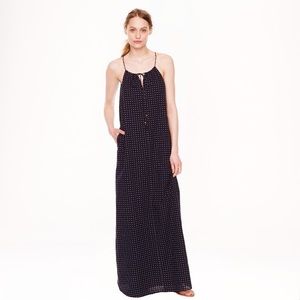 J. Crew Grid Dot Maxi Dress